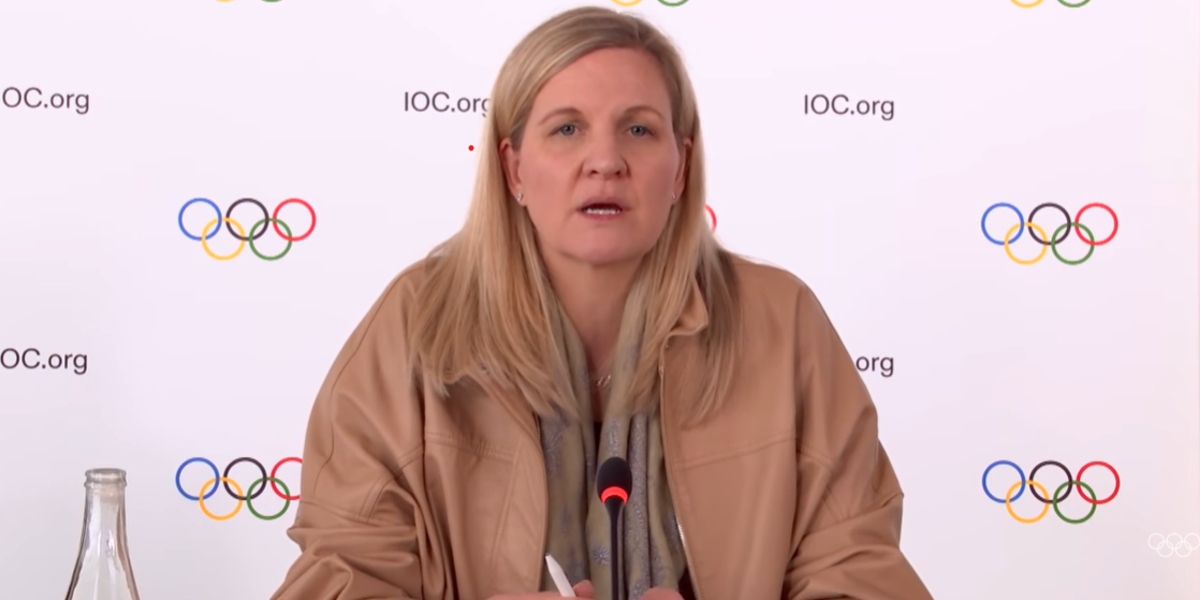 Presidente do COI, Kirsty Coventry, coletiva sobre politica de gênero