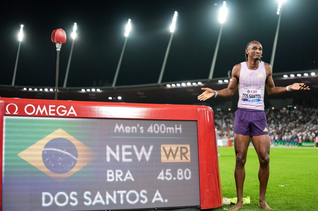 Alison dos Santos Atletismo recorde 400 m com barreiras