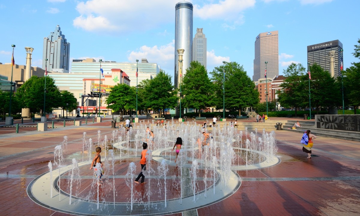 Centennial Park Jogos de Atlanta-1996 Tocha Olímpica Los Angeles-2028